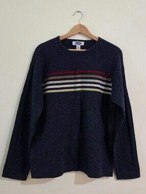 Old Navy Lambs Wool Striped Crewneck Sweater